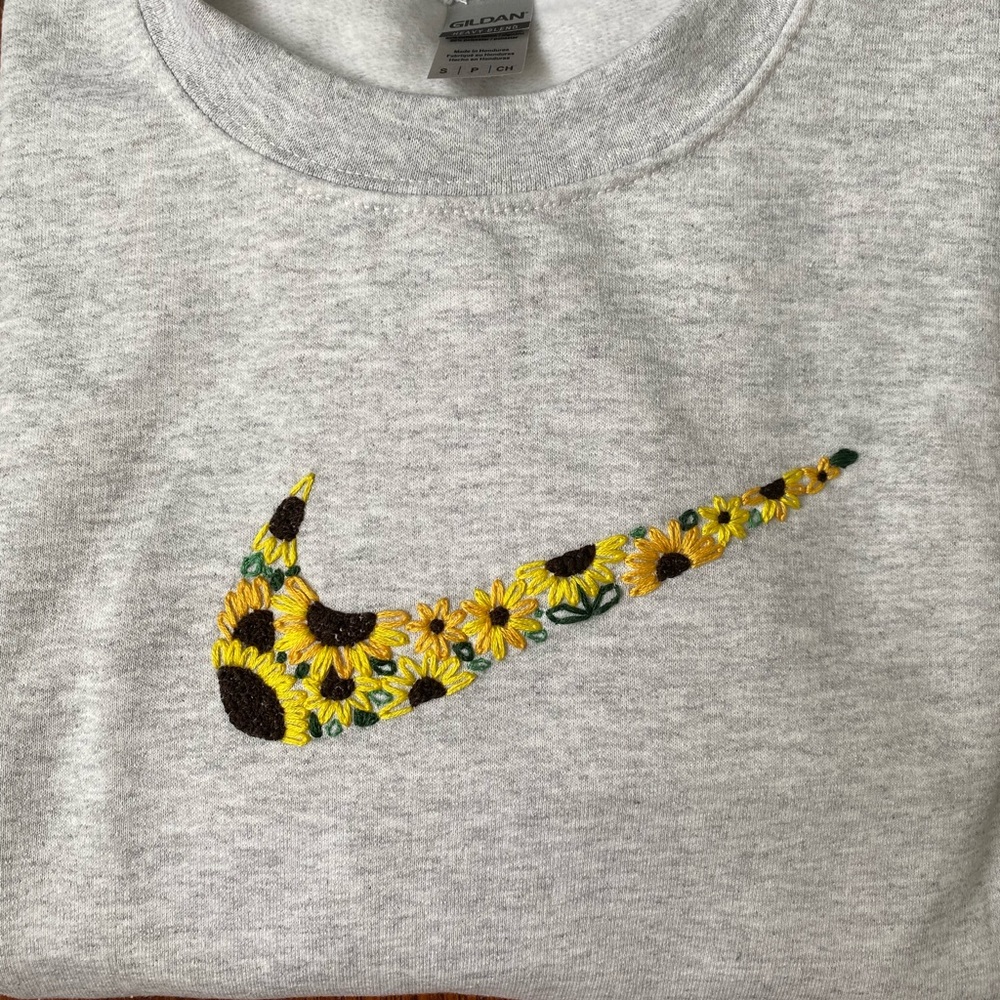 Custom Nike Hand Embroidered Sweatshirt/Hoodie